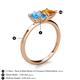 5 - Zoya Pear Shape Blue Topaz & Princess Shape Citrine 2 Stone Duo Ring 