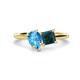 1 - Zoya Pear Shape Blue Topaz & Princess Shape London Blue Topaz 2 Stone Duo Ring 