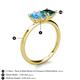 5 - Zoya Pear Shape Blue Topaz & Princess Shape London Blue Topaz 2 Stone Duo Ring 