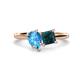 1 - Zoya Pear Shape Blue Topaz & Princess Shape London Blue Topaz 2 Stone Duo Ring 