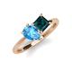 4 - Zoya Pear Shape Blue Topaz & Princess Shape London Blue Topaz 2 Stone Duo Ring 