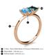 5 - Zoya Pear Shape Blue Topaz & Princess Shape London Blue Topaz 2 Stone Duo Ring 