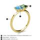 5 - Zoya Pear Shape Blue Topaz & Princess Shape Lab Created Alexandrite 2 Stone Duo Ring 
