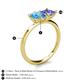 5 - Zoya Pear Shape Blue Topaz & Princess Shape Tanzanite 2 Stone Duo Ring 