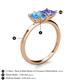 5 - Zoya Pear Shape Blue Topaz & Princess Shape Tanzanite 2 Stone Duo Ring 