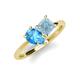 4 - Zoya Pear Shape Blue Topaz & Princess Shape Aquamarine 2 Stone Duo Ring 
