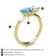 5 - Zoya Pear Shape Blue Topaz & Princess Shape Aquamarine 2 Stone Duo Ring 