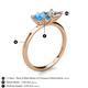 5 - Zoya Pear Shape Blue Topaz & Princess Shape Certified Lab Grown Diamond 2 Stone Duo Ring 