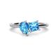 1 - Zoya Pear & Princess Shape Blue Topaz 2 Stone Duo Ring 