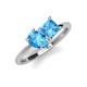 4 - Zoya Pear & Princess Shape Blue Topaz 2 Stone Duo Ring 