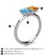 5 - Zoya Pear Shape Blue Topaz & Princess Shape Citrine 2 Stone Duo Ring 