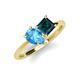 4 - Zoya Pear Shape Blue Topaz & Princess Shape London Blue Topaz 2 Stone Duo Ring 