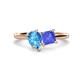 1 - Zoya Pear Shape Blue Topaz & Princess Shape Tanzanite 2 Stone Duo Ring 