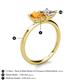 5 - Zoya Pear Shape Citrine & Princess Shape Certified Diamond 2 Stone Duo Ring 