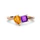 1 - Zoya Pear Shape Citrine & Princess Shape Amethyst 2 Stone Duo Ring 