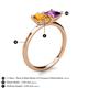 5 - Zoya Pear Shape Citrine & Princess Shape Amethyst 2 Stone Duo Ring 