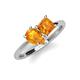 4 - Zoya Pear & Princess Shape Citrine 2 Stone Duo Ring 