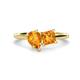 1 - Zoya Pear & Princess Shape Citrine 2 Stone Duo Ring 