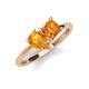 4 - Zoya Pear & Princess Shape Citrine 2 Stone Duo Ring 
