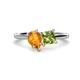 1 - Zoya Pear Shape Citrine & Princess Shape Peridot 2 Stone Duo Ring 