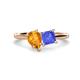 1 - Zoya Pear Shape Citrine & Princess Shape Tanzanite 2 Stone Duo Ring 