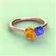 3 - Zoya Pear Shape Citrine & Princess Shape Tanzanite 2 Stone Duo Ring 