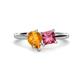 1 - Zoya Pear Shape Citrine & Princess Shape Pink Tourmaline 2 Stone Duo Ring 