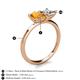 5 - Zoya Pear Shape Citrine & Princess Shape GIA Certified Diamond 2 Stone Duo Ring 