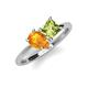 4 - Zoya Pear Shape Citrine & Princess Shape Peridot 2 Stone Duo Ring 