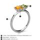 5 - Zoya Pear Shape Citrine & Princess Shape Peridot 2 Stone Duo Ring 