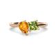 1 - Zoya Pear Shape Citrine & Princess Shape Peridot 2 Stone Duo Ring 
