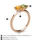 5 - Zoya Pear Shape Citrine & Princess Shape Peridot 2 Stone Duo Ring 