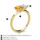 5 - Zoya Pear Shape Citrine & Princess Shape Aquamarine 2 Stone Duo Ring 