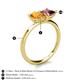 5 - Zoya Pear Shape Citrine & Princess Shape Rhodolite Garnet 2 Stone Duo Ring 