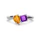 1 - Zoya Pear Shape Citrine & Princess Shape Amethyst 2 Stone Duo Ring 