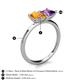 5 - Zoya Pear Shape Citrine & Princess Shape Amethyst 2 Stone Duo Ring 