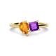 1 - Zoya Pear Shape Citrine & Princess Shape Amethyst 2 Stone Duo Ring 