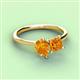 3 - Zoya Pear & Princess Shape Citrine 2 Stone Duo Ring 