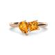 1 - Zoya Pear & Princess Shape Citrine 2 Stone Duo Ring 