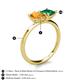 5 - Zoya Pear Shape Citrine & Princess Shape Lab Created Emerald 2 Stone Duo Ring 