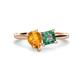 1 - Zoya Pear Shape Citrine & Princess Shape Lab Created Alexandrite 2 Stone Duo Ring 