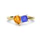 1 - Zoya Pear Shape Citrine & Princess Shape Tanzanite 2 Stone Duo Ring 