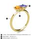 5 - Zoya Pear Shape Citrine & Princess Shape Tanzanite 2 Stone Duo Ring 