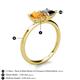 5 - Zoya Pear Shape Citrine & Princess Shape Black Diamond 2 Stone Duo Ring 