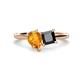 1 - Zoya Pear Shape Citrine & Princess Shape Black Diamond 2 Stone Duo Ring 