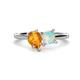 1 - Zoya Pear Shape Citrine & Princess Shape Lab Created Opal 2 Stone Duo Ring 