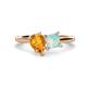 1 - Zoya Pear Shape Citrine & Princess Shape Lab Created Opal 2 Stone Duo Ring 