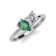 4 - Zoya Pear Shape Lab Created Alexandrite & Princess Shape Certified Diamond 2 Stone Duo Ring 