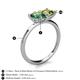 5 - Zoya Pear Shape Lab Created Alexandrite & Princess Shape Peridot 2 Stone Duo Ring 