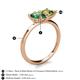 5 - Zoya Pear Shape Lab Created Alexandrite & Princess Shape Peridot 2 Stone Duo Ring 